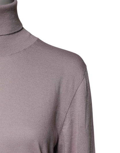 Brown Cashmere Turtleneck Pullover Sweater