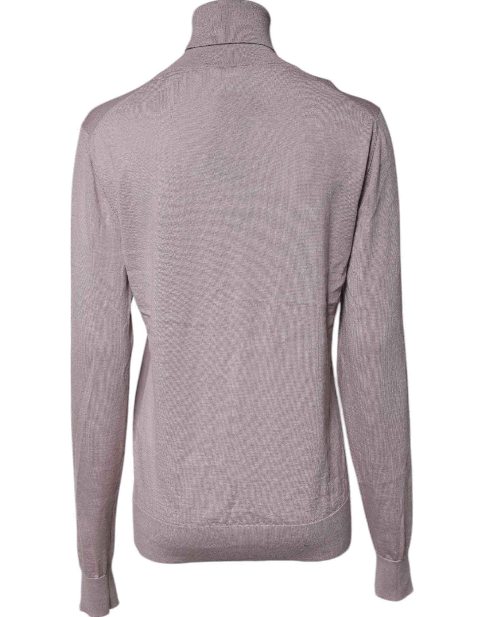 Brown Cashmere Turtleneck Pullover Sweater