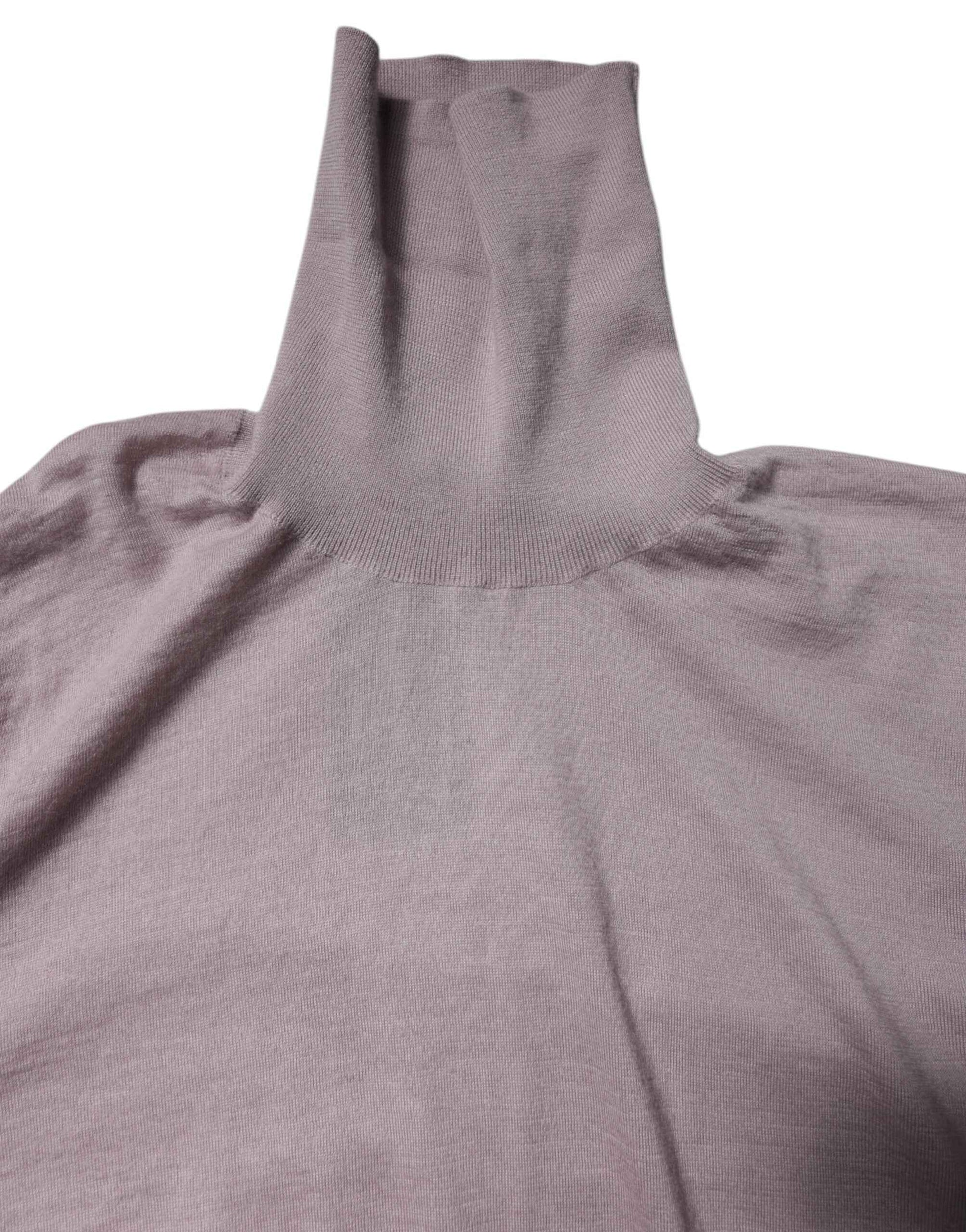 Brown Cashmere Turtleneck Pullover Sweater