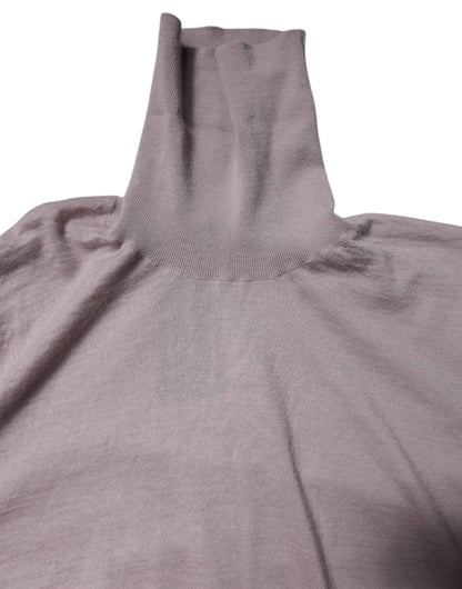 Brown Cashmere Turtleneck Pullover Sweater