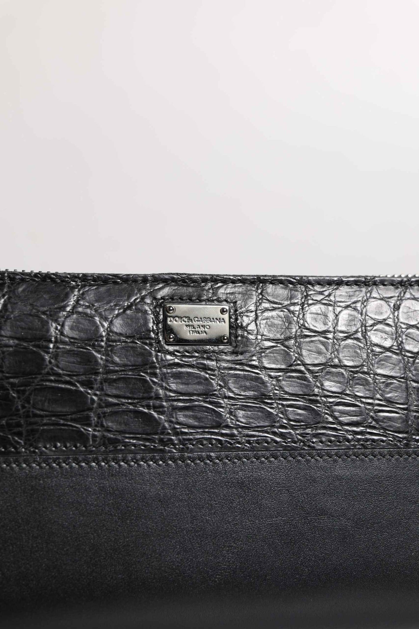 Black Leather Logo Plaque Zip Around Continental Wallet