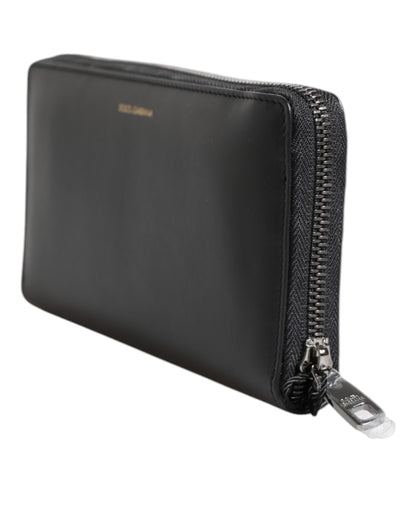 Black Blue Exotic Leather Embossed Continental Wallet