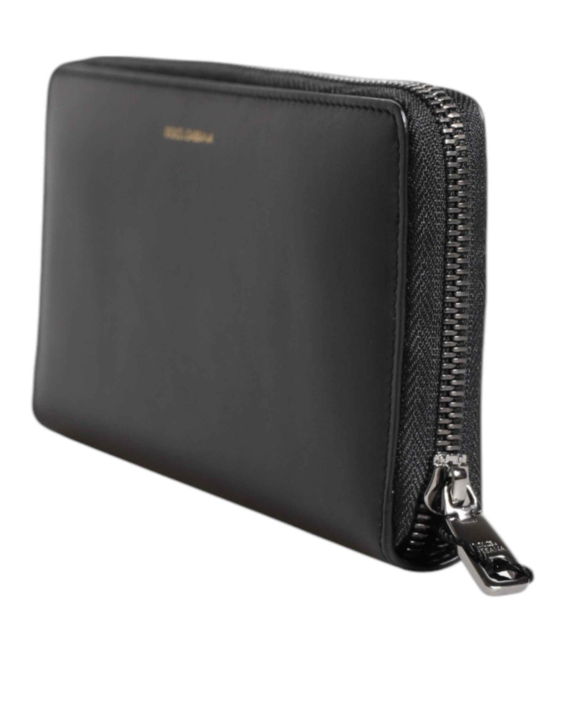 Black Blue Exotic Leather Embossed Continental Wallet