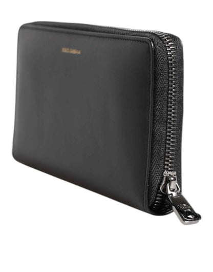 Black Blue Exotic Leather Embossed Continental Wallet