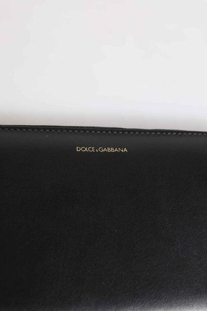 Black Blue Exotic Leather Embossed Continental Wallet