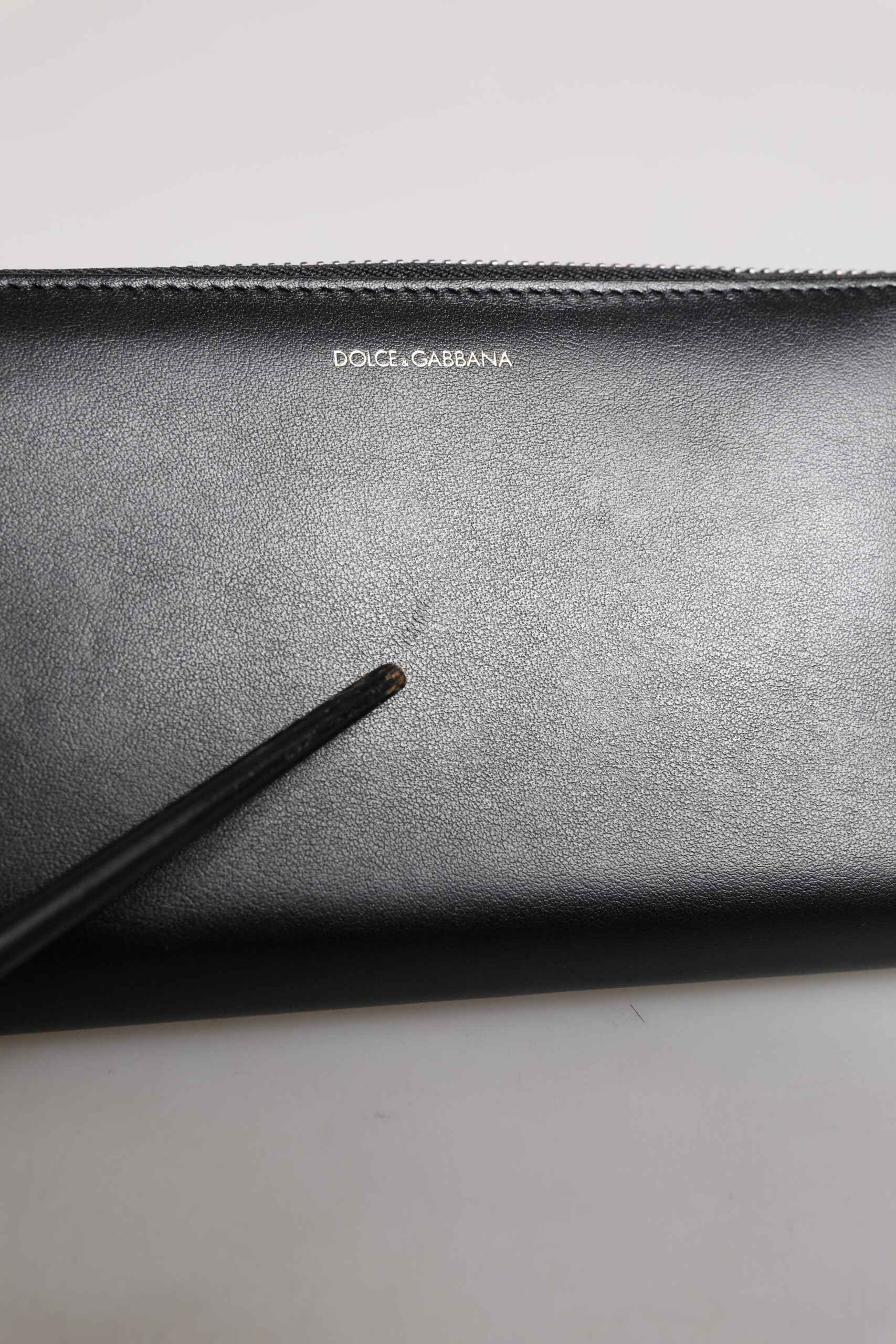 Black Blue Exotic Leather Embossed Continental Wallet