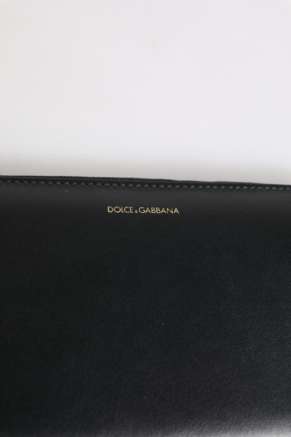 Black Blue Exotic Leather Embossed Continental Wallet