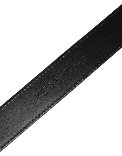 Blue Beige Leather Weaved Metal Buckle Belt