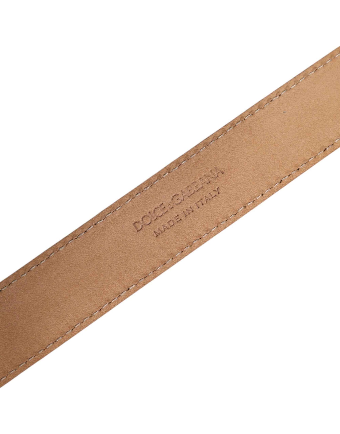 Metallic Yellow Leather Metal Logo Buckle Belt