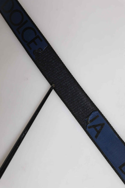 Black Blue Polyester Printed Metal Buckle Belt