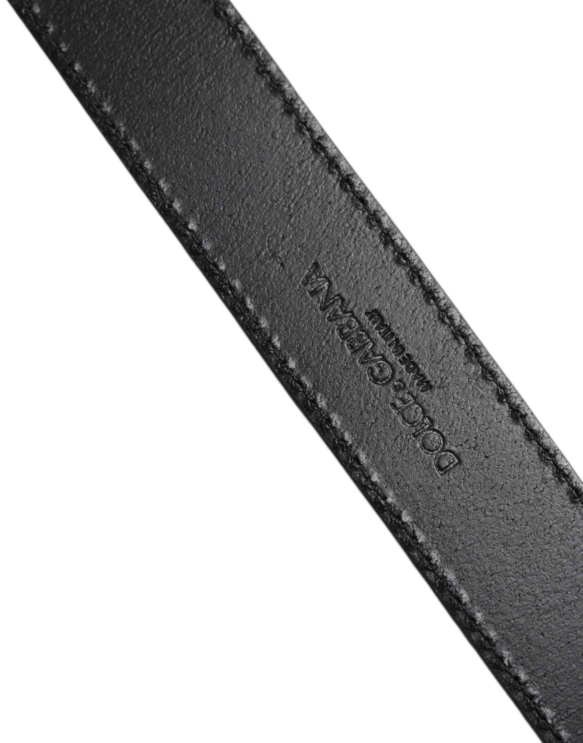 Silver Classic Gold Logo Plaque Buckle Belt