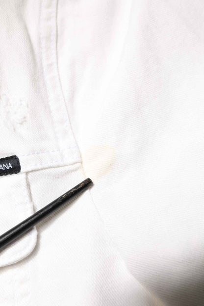 White Graffiti Cotton Stretch Denim Jacket