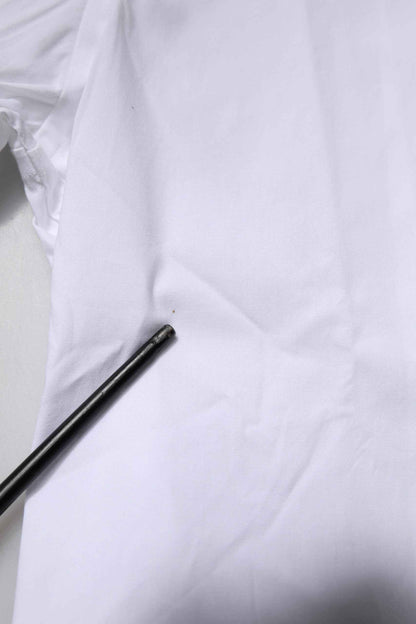White Cotton Stretch GOLD Dress Formal Shirt