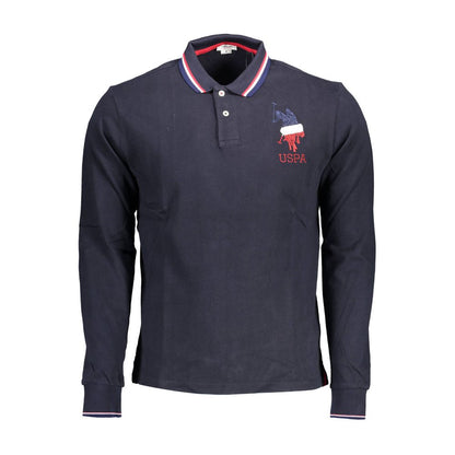 Blue Cotton Men's Polo Shirt