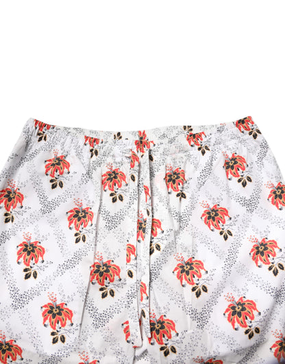Multicolor Floral Print Cotton Pajama Set Sleepwear