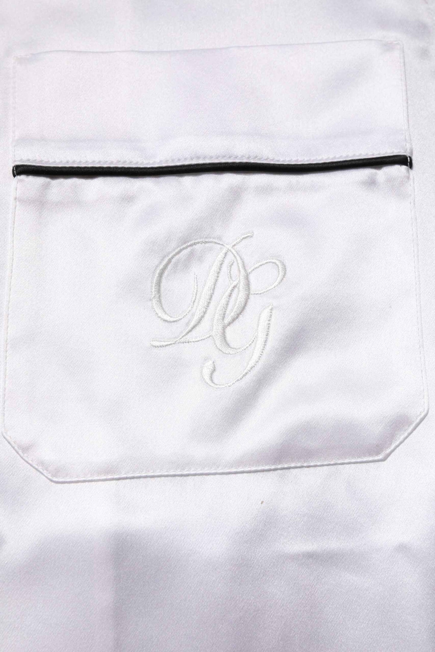 White Satin Silk Men Pajama Set Sleepwear
