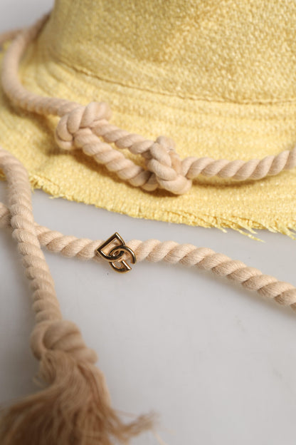 Yellow Cotton Wide Brim Bucket