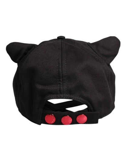 Black Cotton Logo Patch 6 Panels Baseball Cap