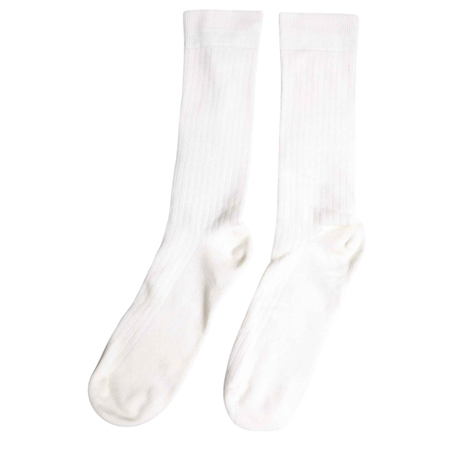 White Cotton Solid Mid Calf Men Socks