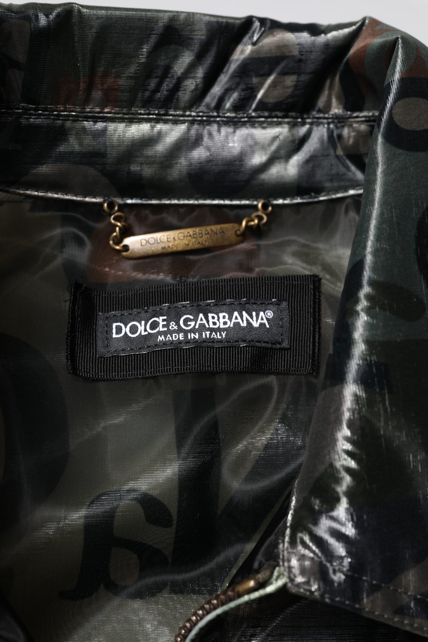 Green DG Logo Print Bomber Full Zip Jacket