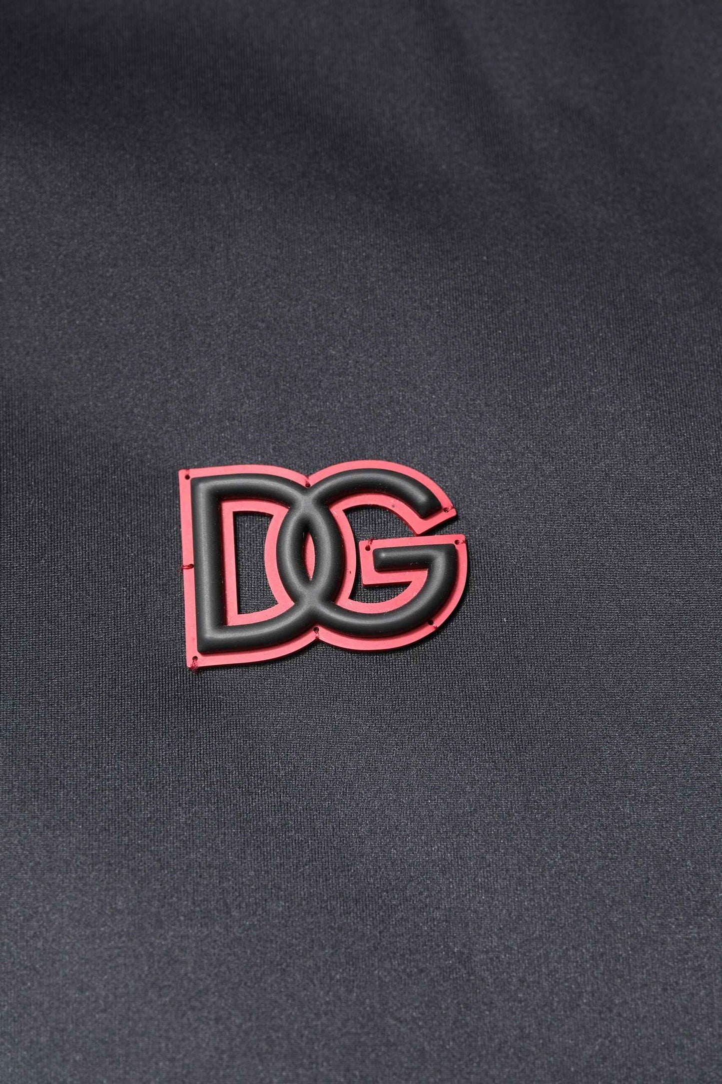 Black Polyester DG Hooded Full Zip Jacket