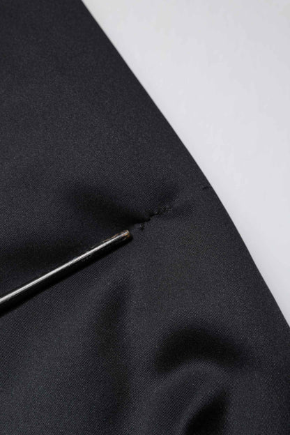 Black Polyester DG Hooded Full Zip Jacket