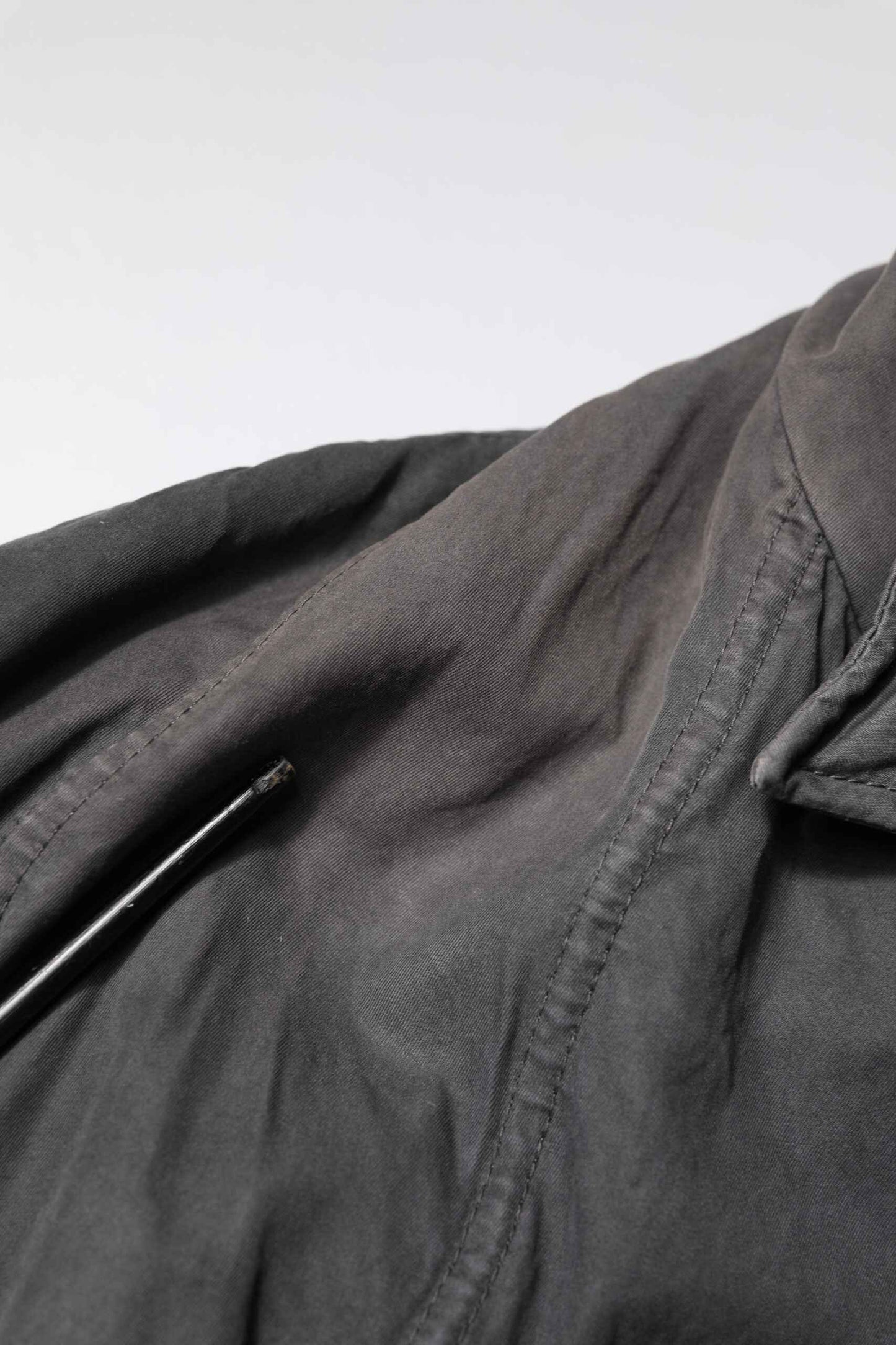 Black Solid Cotton Collared Coat Jacket