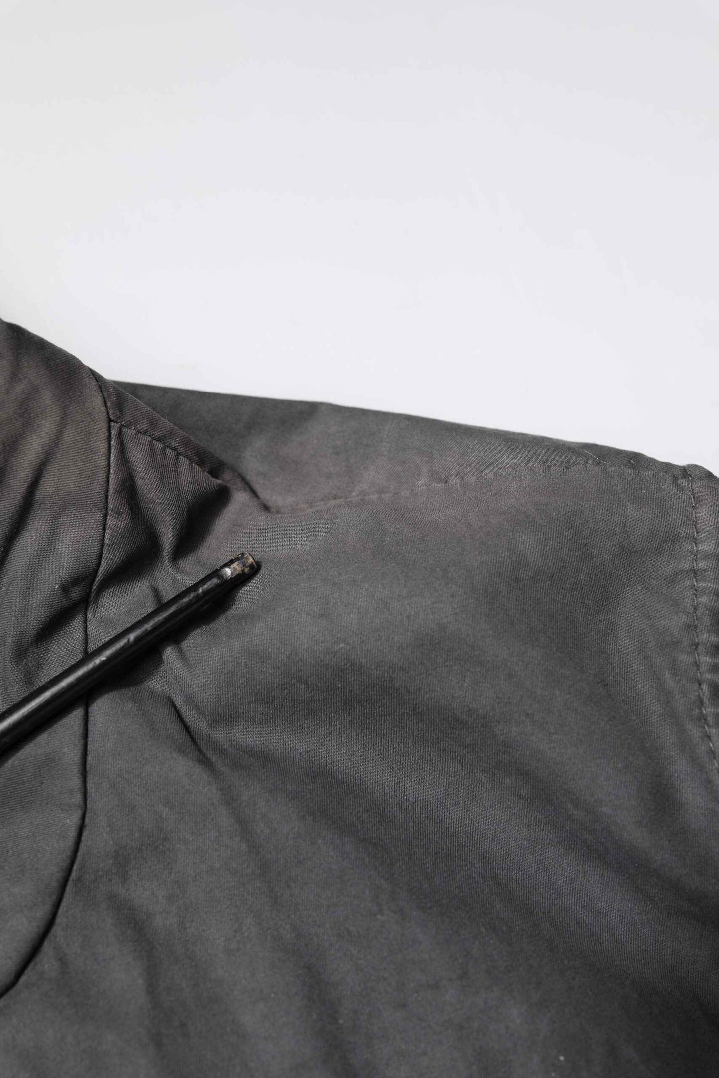 Black Solid Cotton Collared Coat Jacket