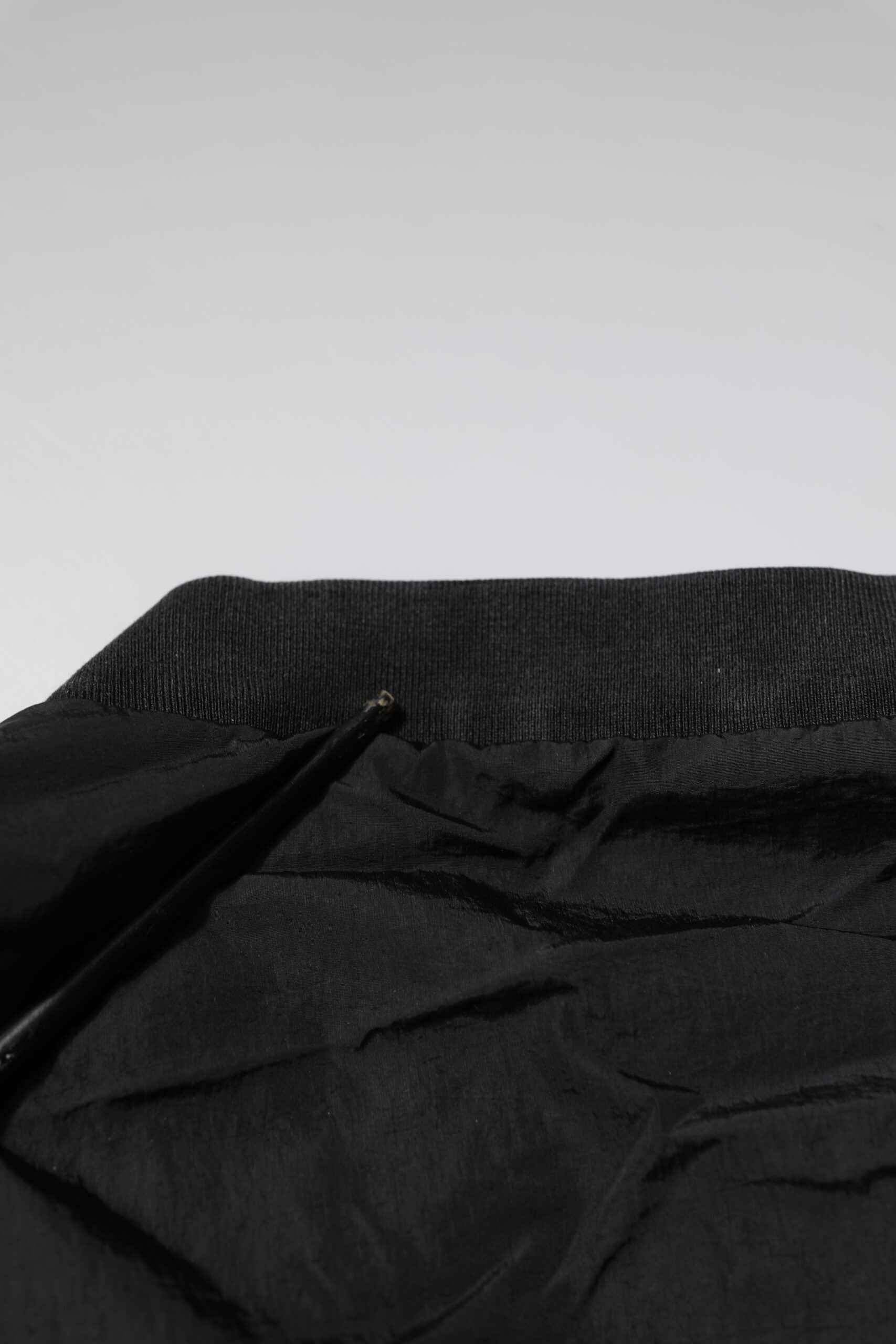Black Nylon Logo Full Zip Bomber Jacket