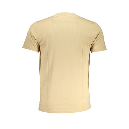 Beige Cotton Men T-Shirt