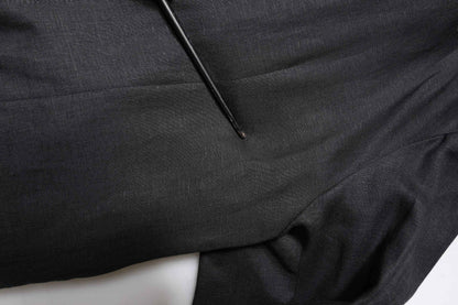 Black Linen Single Breasted Men Coat Blazer