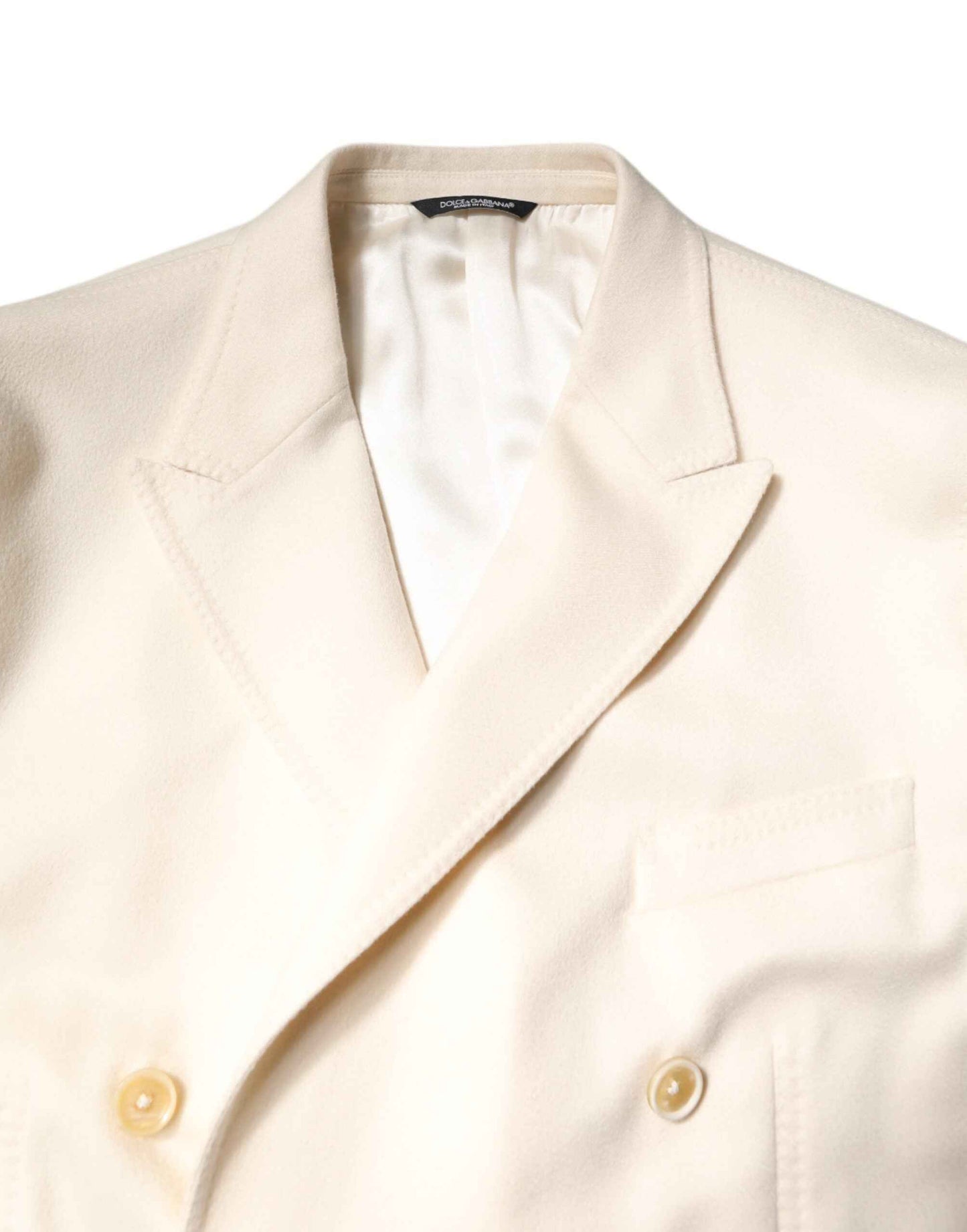 Beige Cashmere Double Breasted Coat Blazer