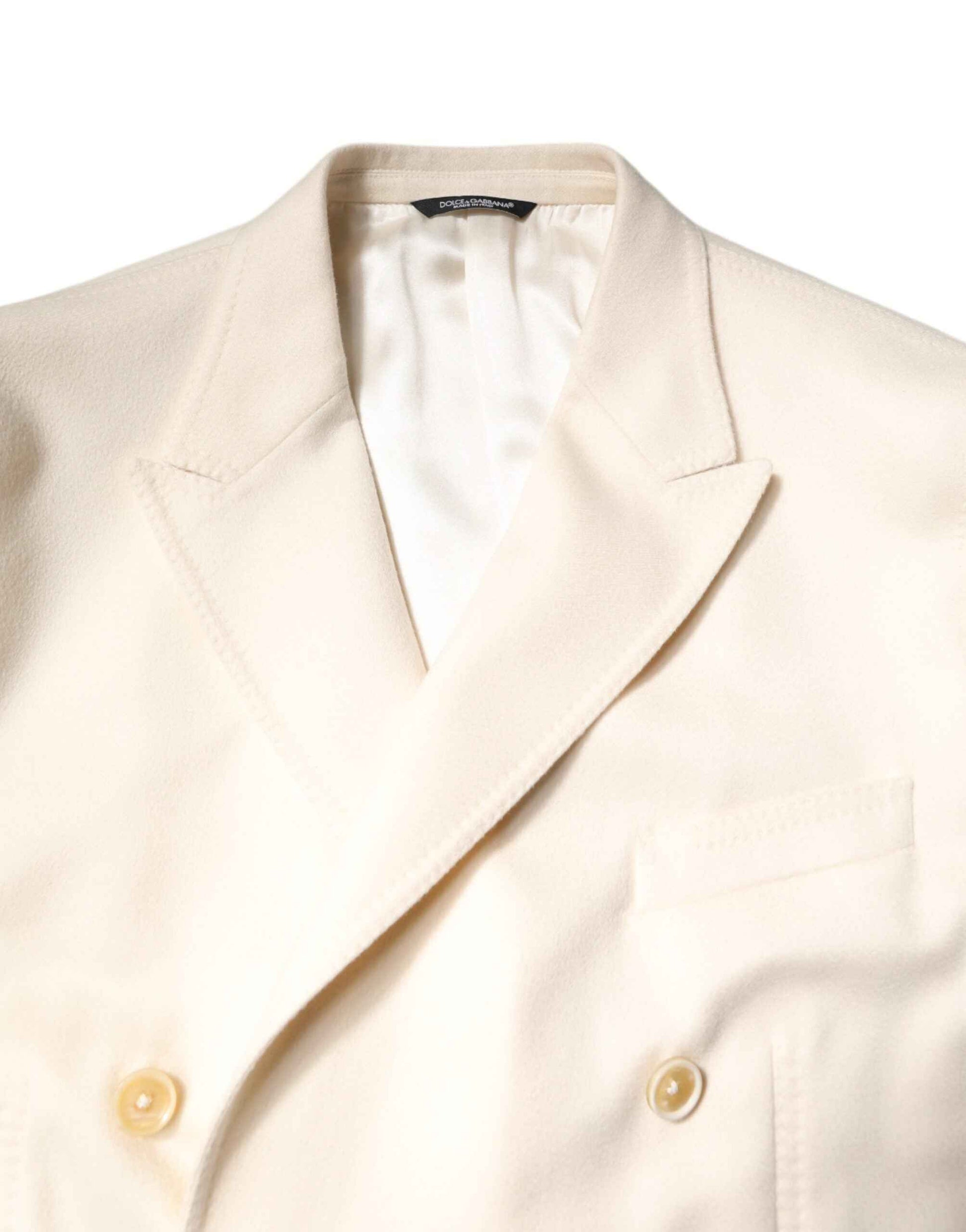 Beige Cashmere Double Breasted Coat Blazer