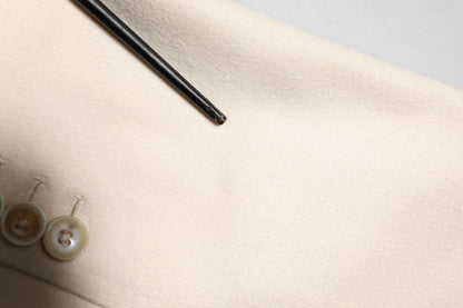 Beige Cashmere Double Breasted Coat Blazer
