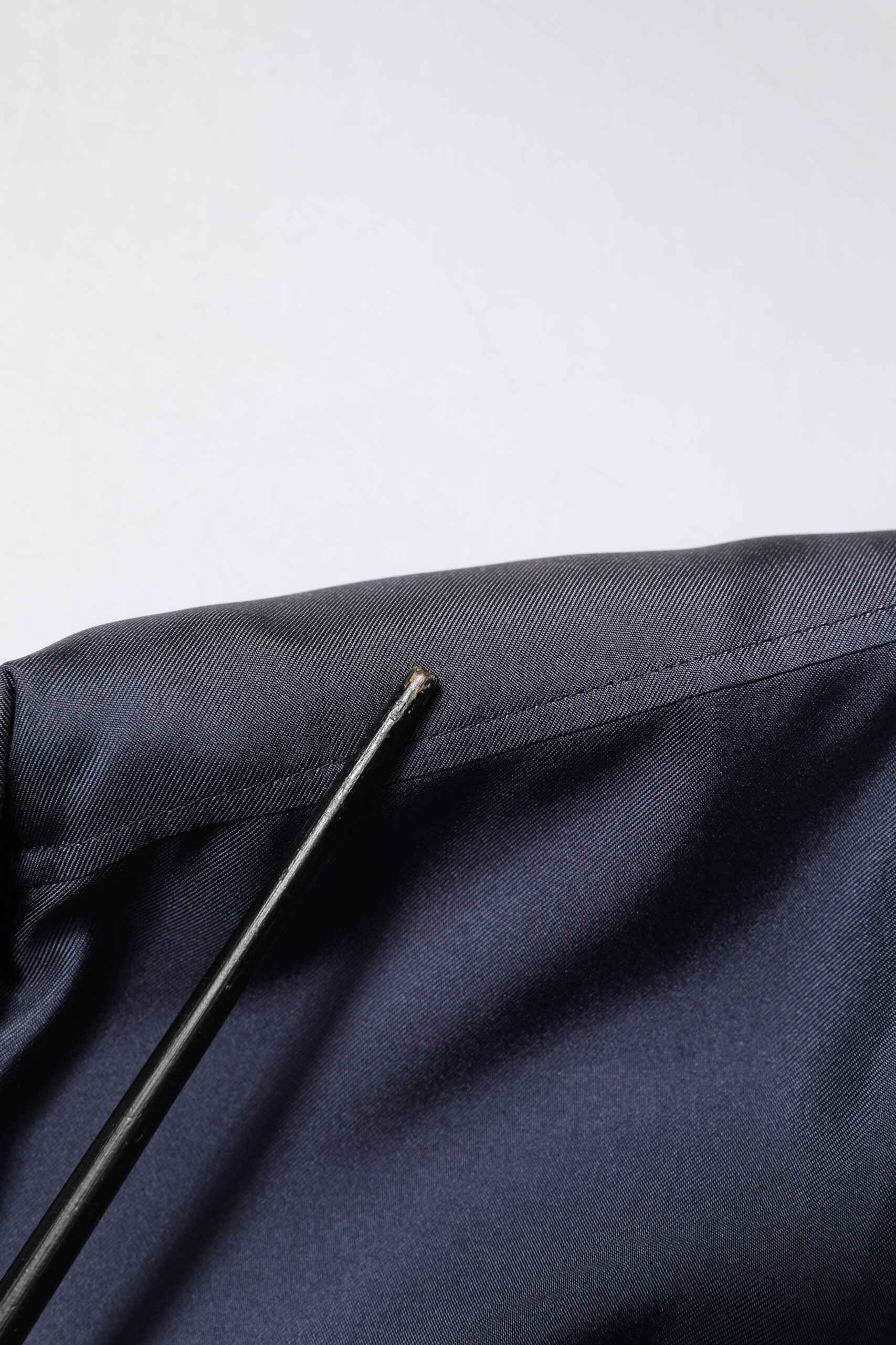 Dark Blue Silk Double Breasted Shirt