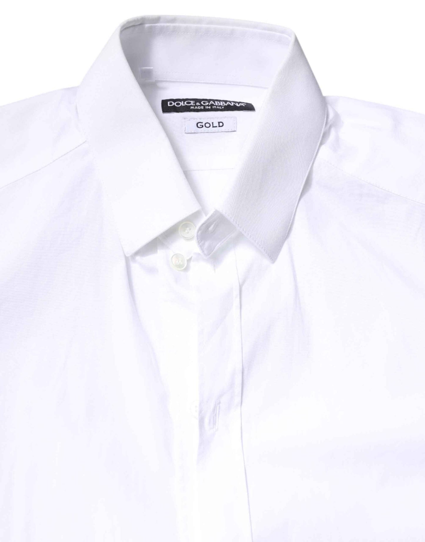 White Cotton GOLD Dress Formal Collared Shirt