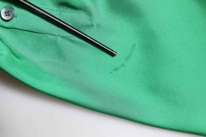 Green Silk Satin Long Sleeves Casual Shirt