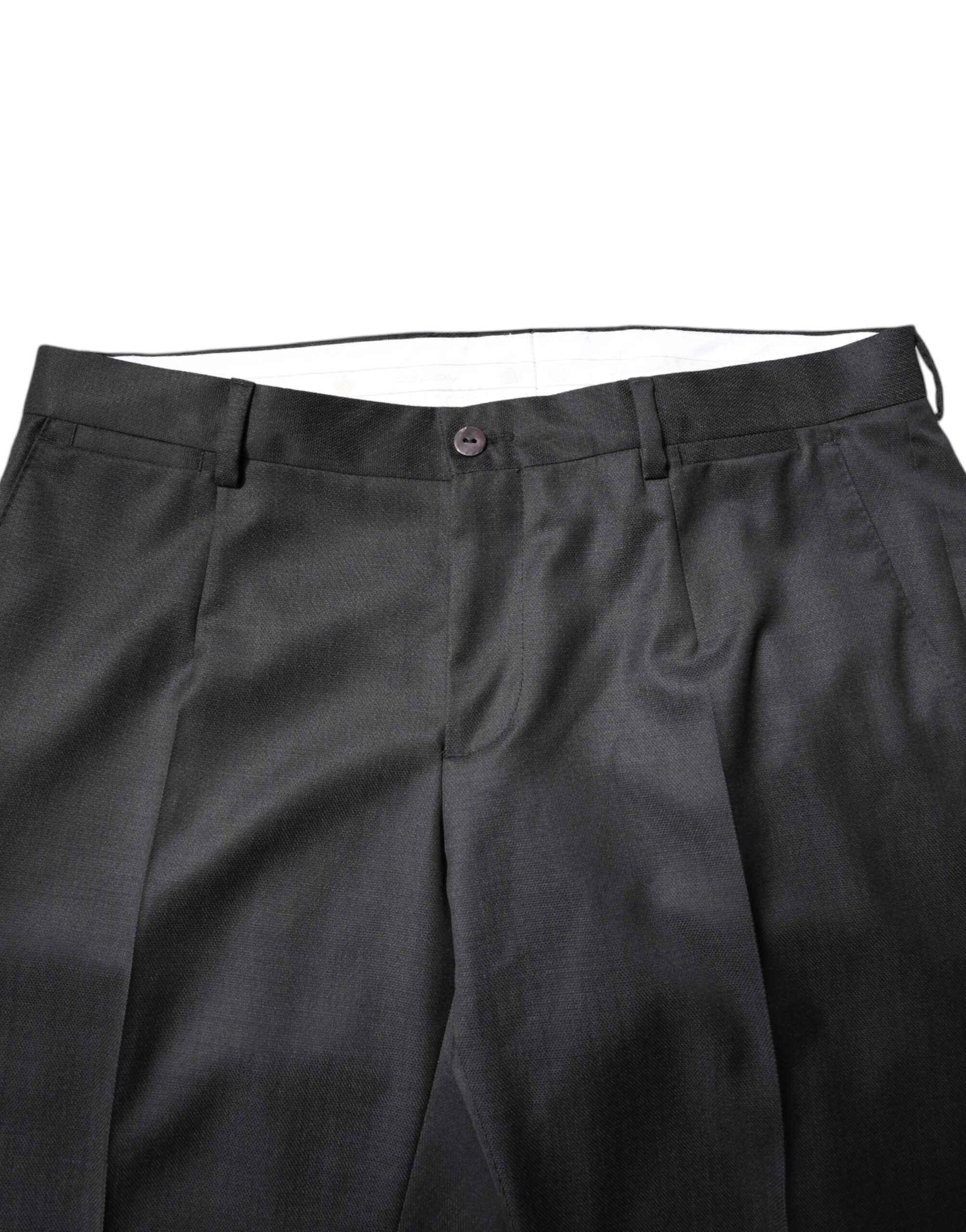 Dark Gray Wool Single Breasted 2 Piece Suit