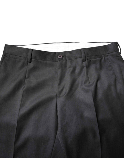 Dark Gray Wool Single Breasted 2 Piece Suit