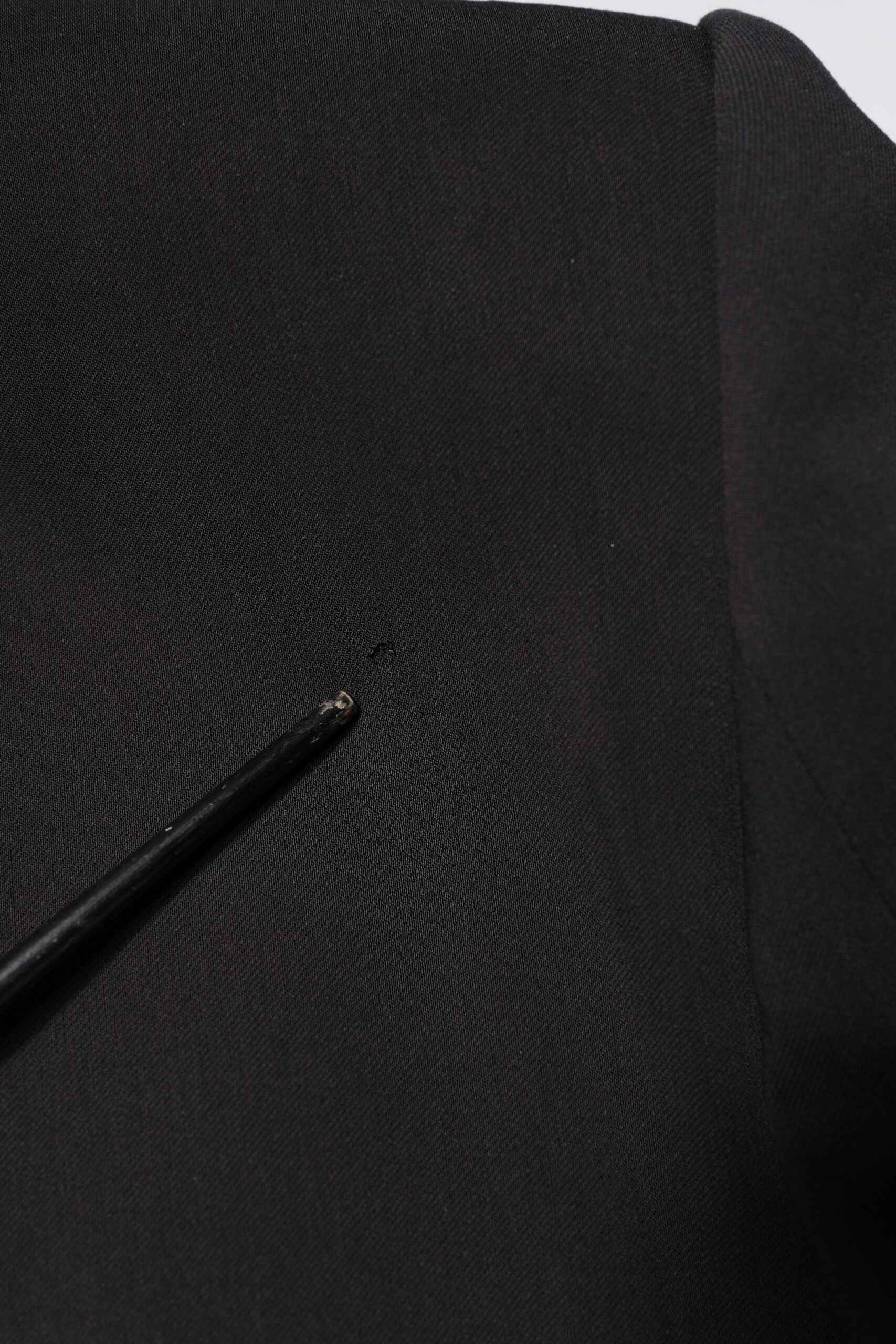 Black Cotton Single Breasted 2 Piece Suit