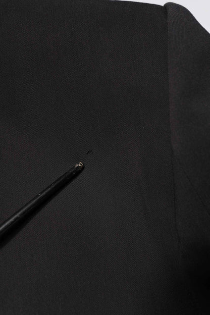 Black Cotton Single Breasted 2 Piece Suit