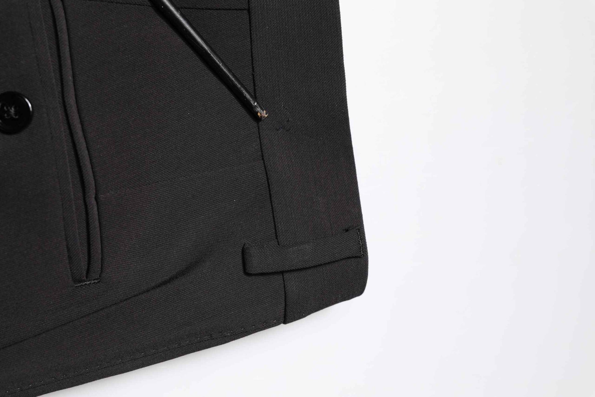 Black Cotton Single Breasted 2 Piece Suit