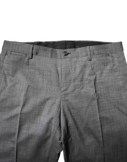 Gray Wool Single Breasted 2 Piece Suit