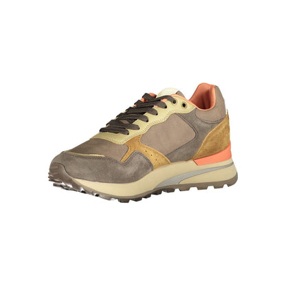 Marrone Polyurethane Men Sneaker
