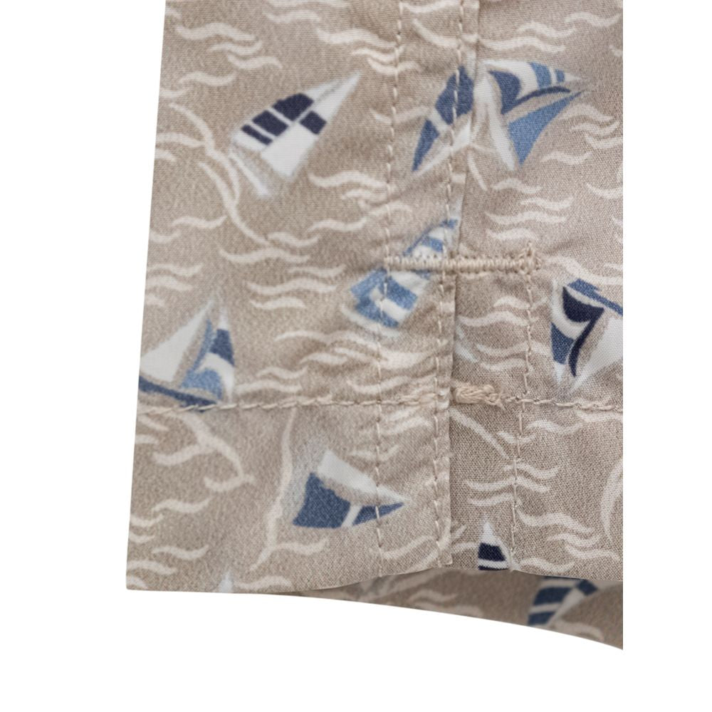 Beige Polyester Swim Shorts