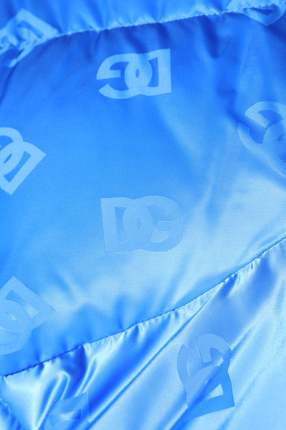 Blue Logo Full Zip Hooded Quilted Jacket