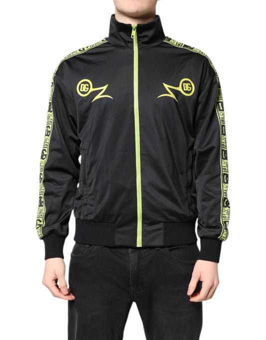 Black Logo Turtleneck Zip Bomber Jacket