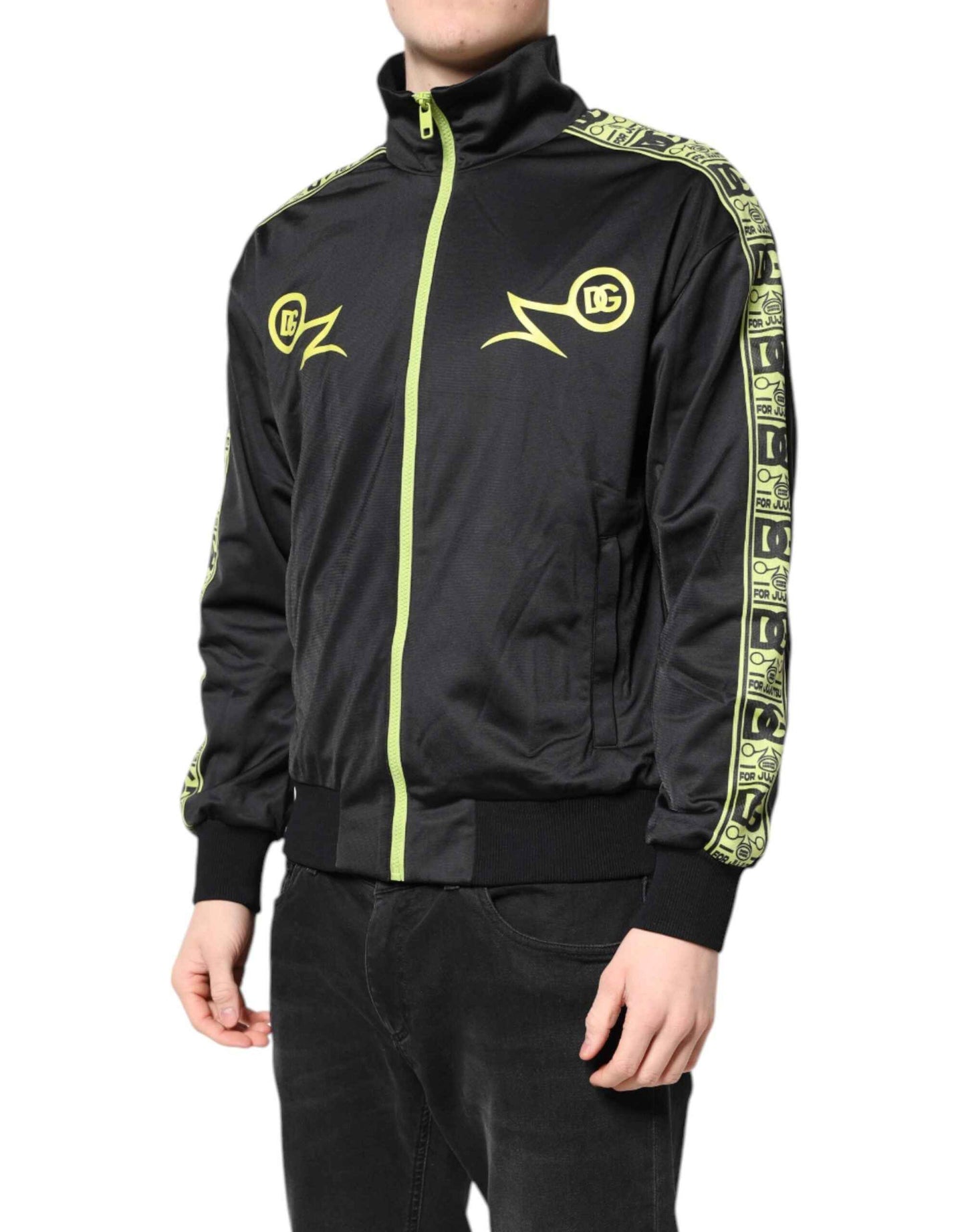 Black Logo Turtleneck Zip Bomber Jacket