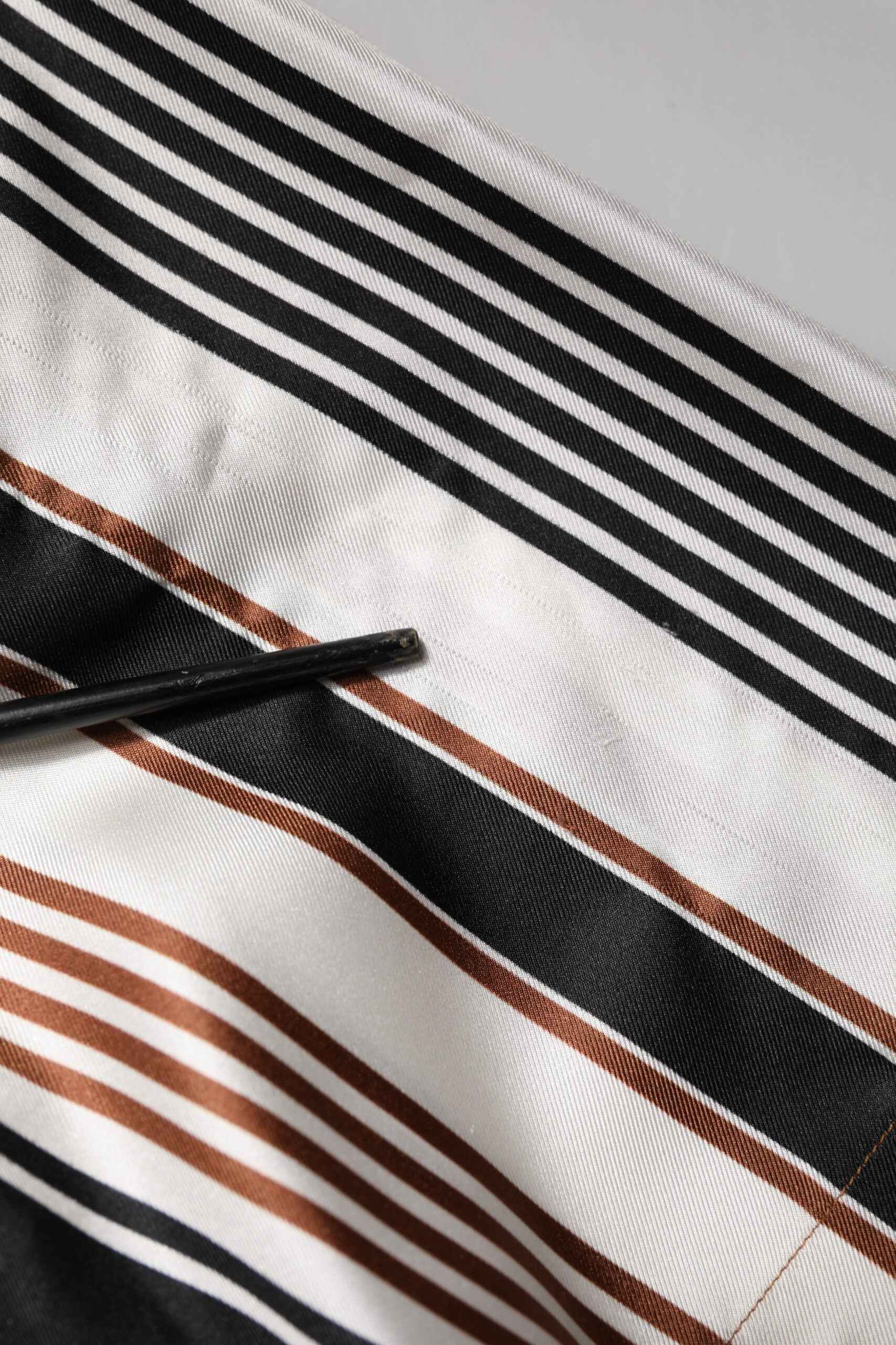 Multicolor Striped Silk Short Sleeves Shirt