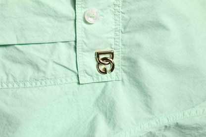 Green Cotton Short Sleeves Men Casual Shirt